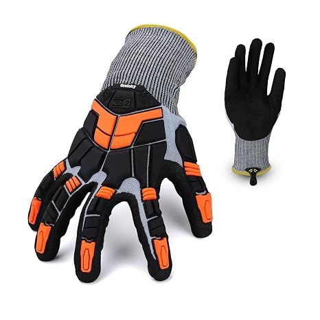 Safety Work Gloves with Impact Protection for Men Women(Small) | Cut Resistant Touch Screen Anti-Slip Gloves with Nitrile Grip