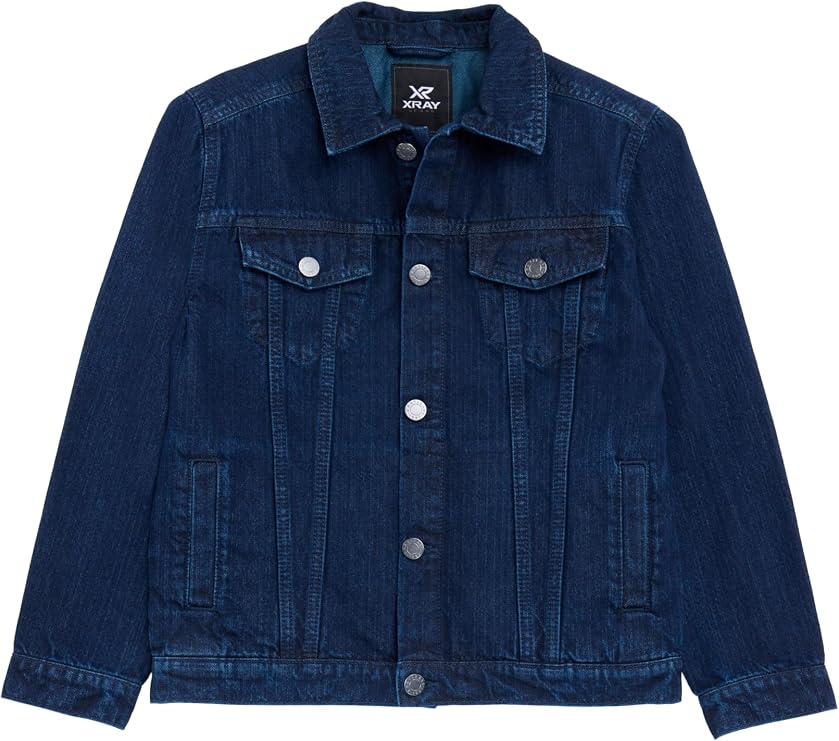 X RAY Boys & Kids Denim Jean Jacket, 100% Cotton & Cotton Flex Washed Fall Outerwear Trucker Casual Jacket for Boys