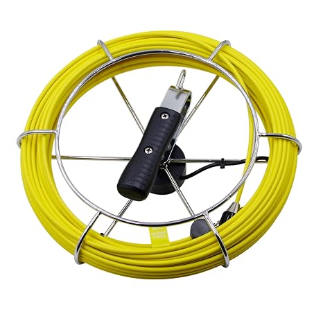 Sanyipace Pushrod Coil Cable for Pipe Camera, 66FT/20M, Sewer Camera Accessories, Hard Waterproof Drain Camera Cable, ONLY for Model: 9300D