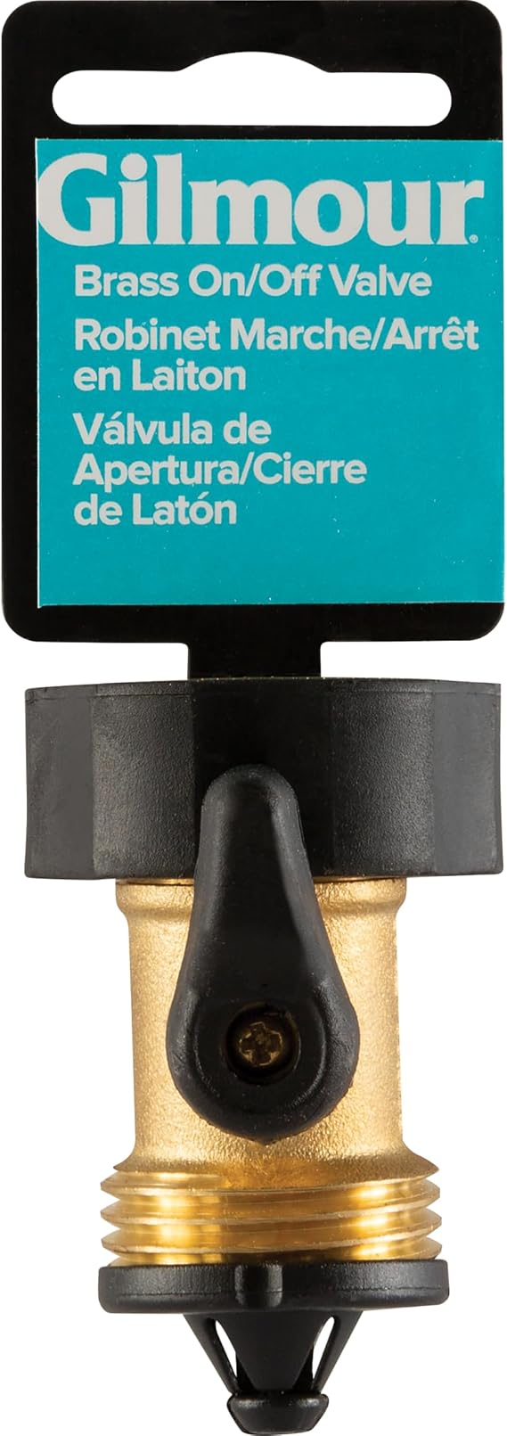 Gilmour Brass Garden Hose Connector with Shut-Off Valve