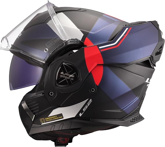 LS2, Modular Motorcycle Helmet ADVANT X ULTRA Matt Blue Red, 3XL