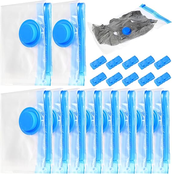 10 Pcs Vacuum Storage BagsVacuum Pack Bags for Clothes, Space Saver Compression Vacuum Bags for Clothing Pillows Duvets Bedding Quilt, Home Storage Organization or Moving or Travel(30 x 50cm)