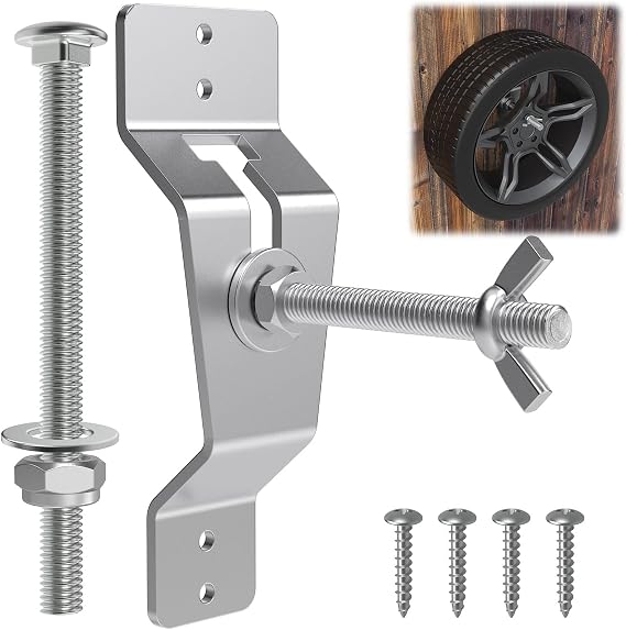 Wall Mounted Spare Tire Carrier Bracket for Sealed Trailer Spare Tire Carrier Bracket Universal Wheel Bracket Trailer Spare Tire Mount Silver