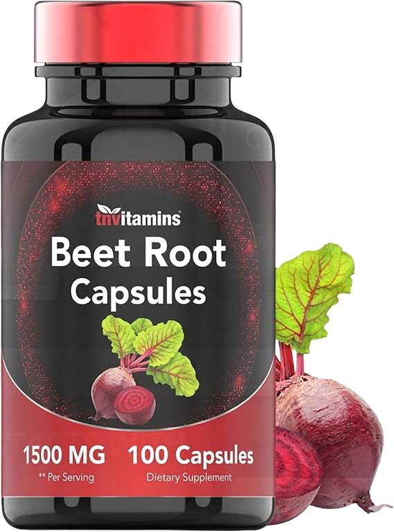 Beet Root Capsules 1500 Mg - 100 Capsules | Beet Root Powder Extract Capsules | Non-GMO & Gluten-Free | Produced in The USA | TNVitamins