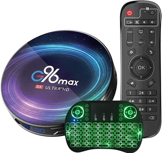 Android 11.0 TV BOX 4GB RAM/128GB ROM S905X4 Quad Core Support 2.4Ghz/5.0Ghz Bluetooth 5.0 Wifi 6K HDMI Smart TV BOX with Mini Keyboard,4gb+128gb