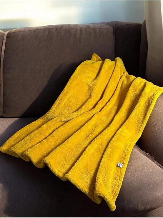 Kedi Köpek Battaniyesi – Wellsoft Kumaş, Yumuşak ve Yıkanabilir (Hardal Sarısı, 60 x 80)