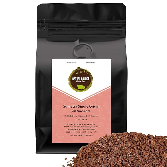 Sumatra Single Origin | Organic | Dark Roast | Fresh Roasted | Ground | 2lbs 1-Pack