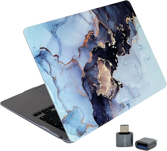 Huawei MateBook D14 Uyumlu Mermer Desenli TPU Kılıf Parlak İnce Hafif Çizilme Koruma 14 inç Esnek Kapak 2019–2022 Gri