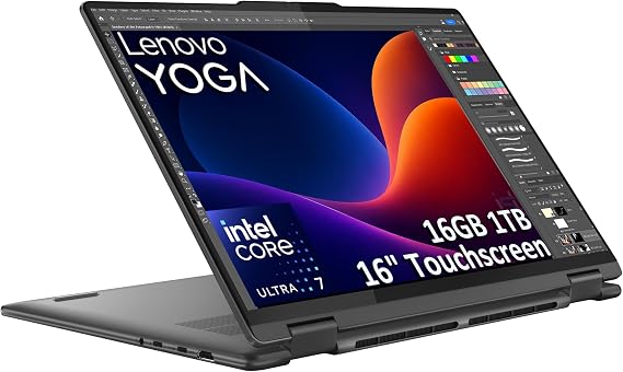 Lenovo Yoga 7i, 16" 2-in-1 Laptop, Intel Ultra 7 155U, 16GB DDR5, 1TB SSD