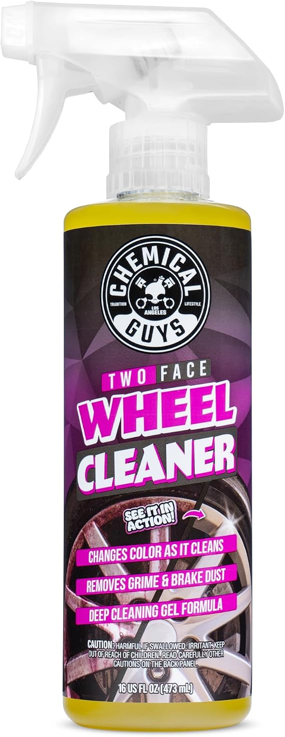 Chemical Guys, Two Face Color-Changing Wheel Cleaner, All Finishes, 16 oz | Wheel cleaner, safe for cars, trucks, SUVs, motorcycles, RVs & more, turns dark red when bonded with iron an brake dust