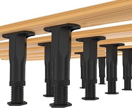 8 PCS Adjustable Bed Frame Support Legs, Heavy Duty Replacement Bed Legs Kit with Screws, Furniture Bed Support Legs Bed Frame Feet for Bed, Sofa, Dresser, Table, Chair, Bed Center Slat (6.5"-11.3")
