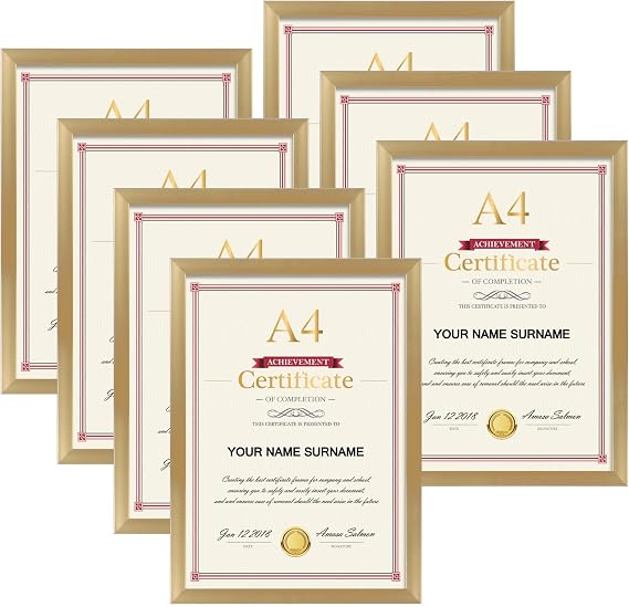 Giftgarden Gold A4 Picture Frame A4 Photo Frames for Desk or Wall Display