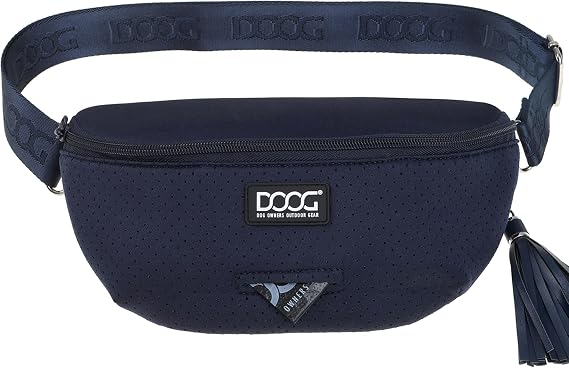DOOG Neosport Dog Walking Fanny Pack - Waterproof Treat Pouch & Waste Bag Holder - Hands-Free Belt Bag for Training, Hiking & Outdoor Adventures - Navy
