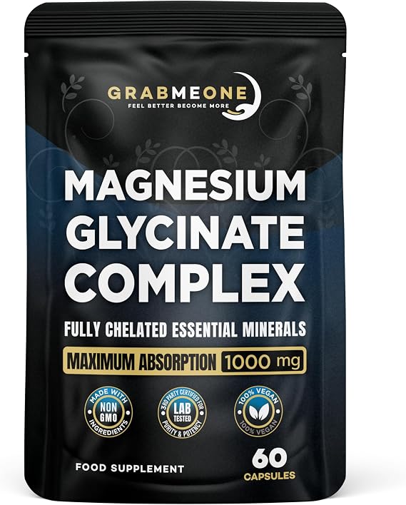 Magnesium Glycinate 4-in-1 Complex 1000mg Supplements, 60 Capsules