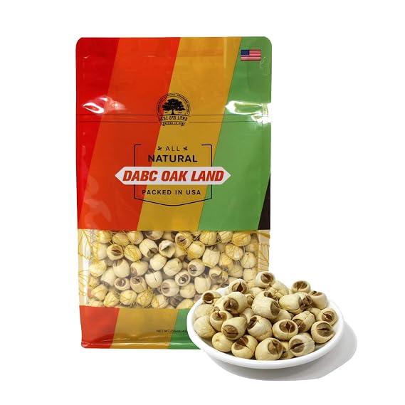 DOL Natural Dried Lotus Seeds Packed In USA 16 Ounce, 100% Natural, Dried White Lotus Seeds Lian ZI, Rich In Methionine for Health, for Herbal Tea Cooking Porridge and Soup Raw Material