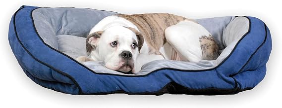 K&H Pet Products Bolster Couch Pet Bed Large Blue/Gray 28" x 40"