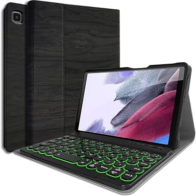 REAL-EAGLE Galaxy Tab A7 Lite 8.7 2021 Backlit Keyboard Case SM-T220T225, 7 Color Backlights Detachable Wireless Keyboard Protective Case Cover for Samsung Galaxy Tab A7 Lite 8.7 Inch, Black