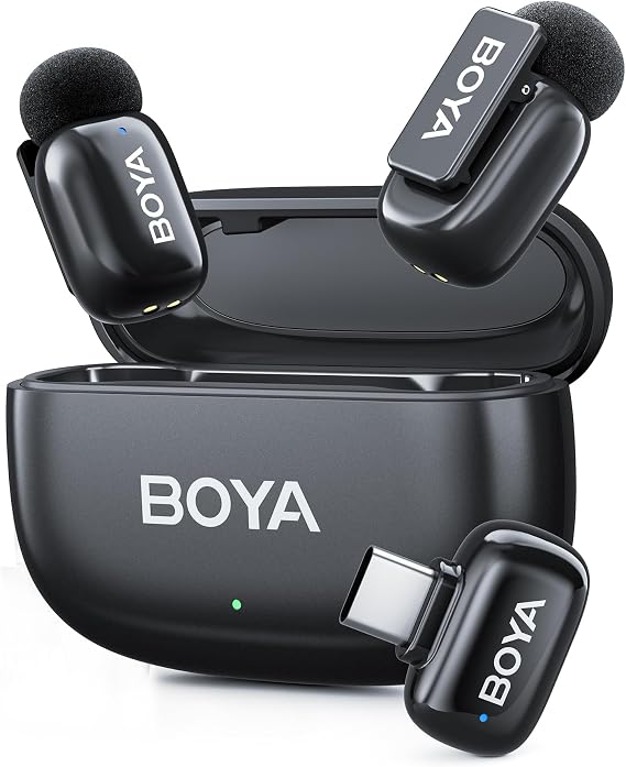 BOYA Mini 2 AI Kablosuz Yaka Mikrofonu Type-C Mat Siyah - SKU02