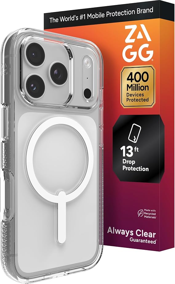 ZAGG Crystal Palace Case for iPhone 17 Pro - Clear - 13ft Drop Protection