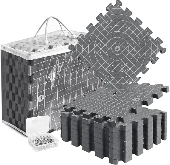 Blocking Mats for Knitting & Crochet: Upgraded Knitting Blocking Mat Double-Sided Design with 150 T-Pins and Storage Bag