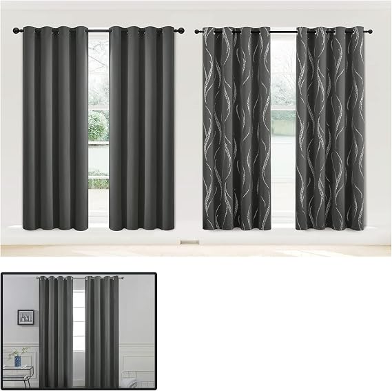 Yakamok Room Darkening Blackout Curtains for Bedroon and Living Room