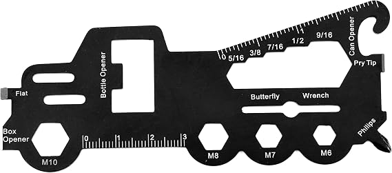 Multi-Tool Card with Durable, Compact Stainless Steel Construction for Hiking, Kayaking, Camping, Travel and Outdoor Survival - Black - 12.2*5.1CM