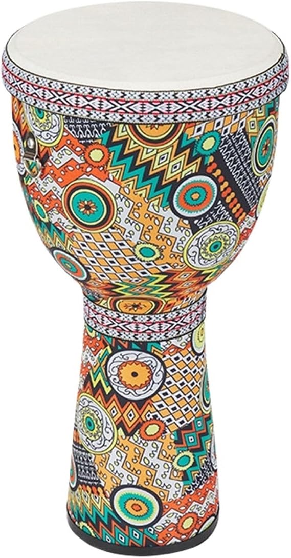 African Percussion Instruments African Drum Goatskin Drumhead Djembe Drum, Beginner Darbuka Drum Hand-Painted Pattern Hand Drum(Large 8-inch PVC-A)