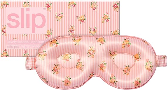 Slip Silk Contour Sleep Mask - Petal (One Size) - 100% Pure Mulberry 22 Momme Silk Eye Mask - Comfortable Sleeping Mask with Elastic Band + 100% PU Foam Filler
