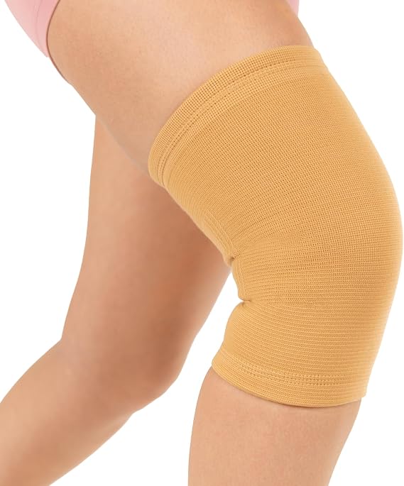 BraceAbility Elastic Slip-on Knee Sleeve | Flexible Fabric Knee Pain Compression Bandage for Stretchy, Lightweight & Comfortable Support