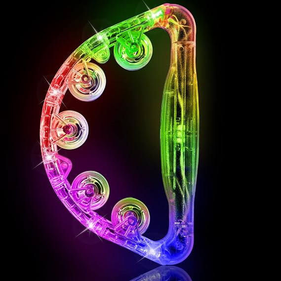 Aywewii LED Tambourine Light Up Musical Sensory Toys for Kids with Autism