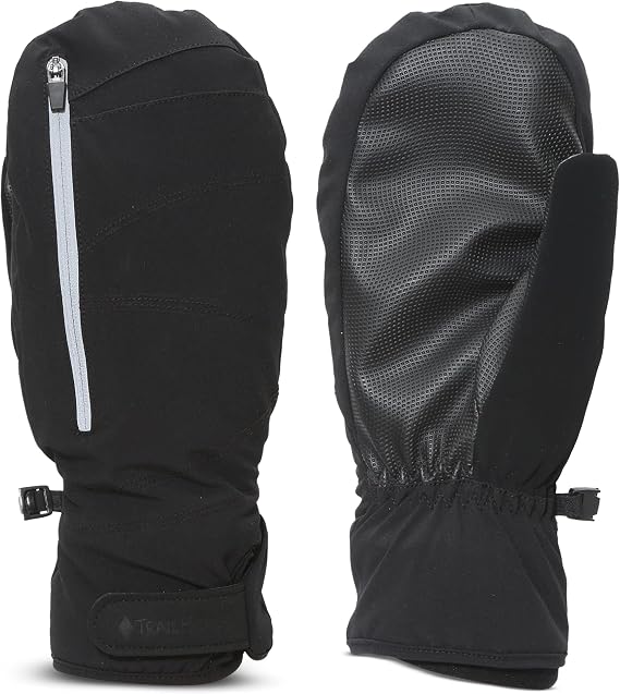 TrailHeads Men's Insulated Convertible Zip Mittens, Black
