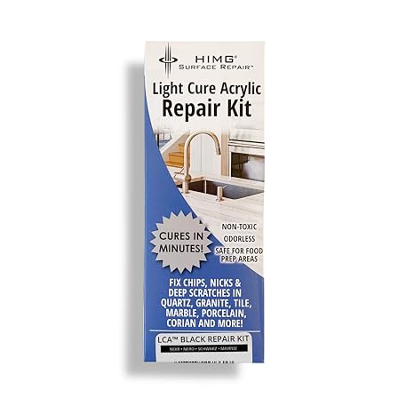 Black - Granite, Quartz, Marble, Corian Countertop Chip Repair Kit - Black Granite Repair Kit - HIMG Surface Repair