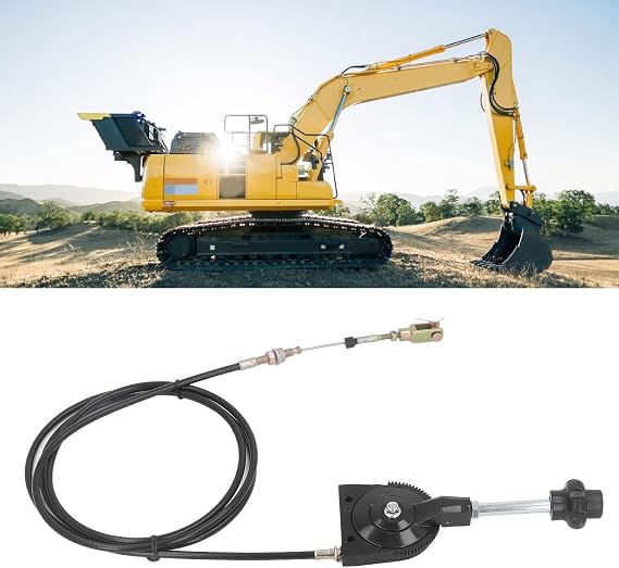 Excavator Throttle Control Cable, 2.5M/8.2FT Locking Throttle Cable Replacement, Quick Response Motor Control Wire, Manual Flexible Throttle Wire for EX230 Excavator and Mixer truck