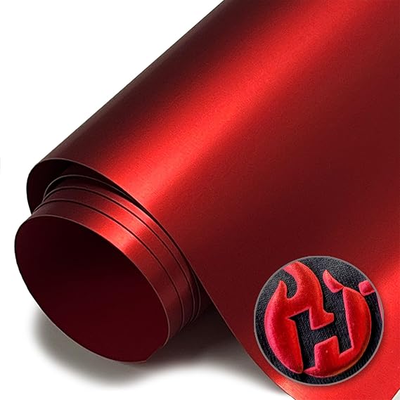 HTV4U Puff Heat Transfer Vinyl (Foil Red, 20" x 1 Yard) - 3D Puffy Heat Press Transfer Film, DIY Craft Iron on Vinyl