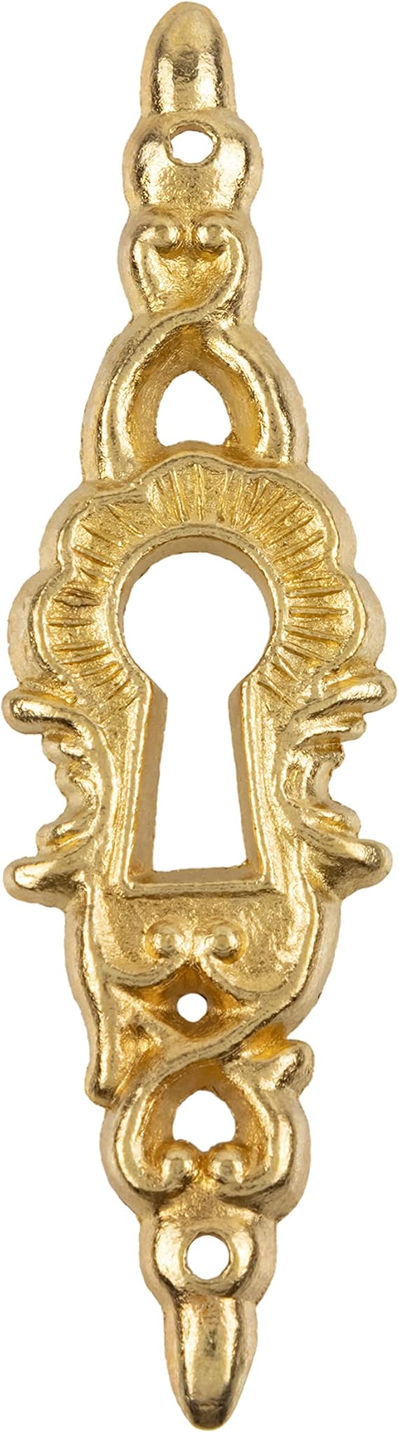 Brass Decorative Keyhole Cover | 2-7/16" x 5/8" | Keyhole Cover Escutcheon Plate for Cabinet Door, Dresser Drawers, Desk | Antique, Modern Furniture Hardware | KC24-B