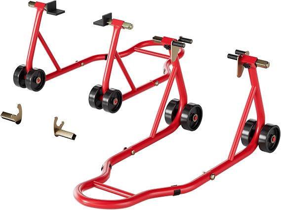 SPECSTAR Motorcycle Front and Rear Paddock Lift Stand Set 400kg Capacity