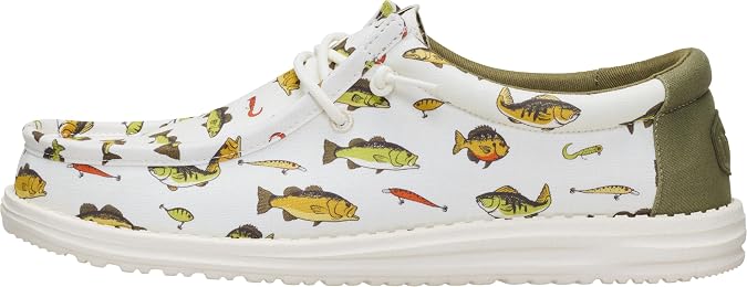 HEYDUDE Men's Wally Cast Slip On Shoe, Egret/Multi Size 12 | Lightweight Casual Loafer | Travel Ready Easy On Design