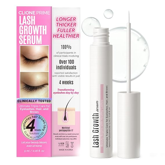 Korean Eyelash Growth Serum - Prostaglandin Free Serum de Pestanas Natural Lash and Brow Growth Thickening Lengthening Nourishing Lash Lift Brow Lamination After Care