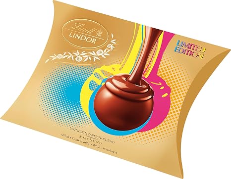 Lindt Chocolate LINDOR Pillow Mix 1 x 325 g 24 LINDOR Balls (Full Milk Fine Tart White) Chocolate Gift