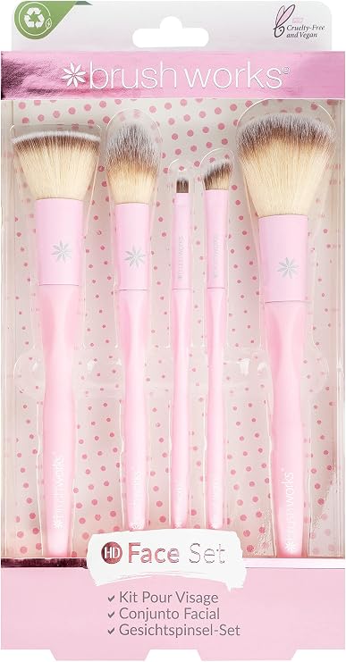 Brushworks Complete Face Set, Pink, One Size