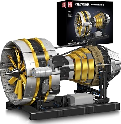 Mould King City Aircraft Engine Building Set-Turbojet Engine Model That Runs with Motor-Collectible Blocks Kit for Adults -Mechanical Science Education STEM Toy2256 PCS