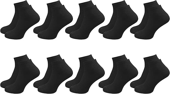 Anthony Jackson 10 Pair Box BAMBOO Premium Men's and Women's Booty Socks - Wrist Size Short Sports Running and Walking Socks JESUS