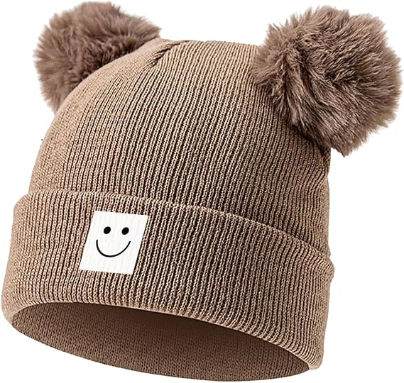 AZJ Baby Beanie Hat Toddler Infant Winter Knitted Hat Kids Soft Warm Pom Pom Beanie Cap for Boys Girls