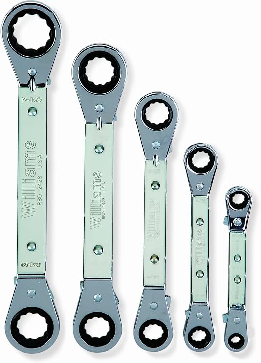 Williams WS-5 5-Piece Offset Ratcheting Box Wrench Set