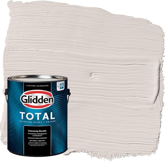 Glidden Total Interior Wall Paint & Primer All-in-One, Steel Me/Greige, Semi-Gloss, 1 Gallon