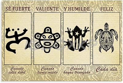 EXOGUN Puerto Rico Taino Art Symbol Poster Canvas Poster Wall Art Decor Print Picture Paintings for Living Room Bedroom Decoration Unframe-style 12x08inch30x20cm