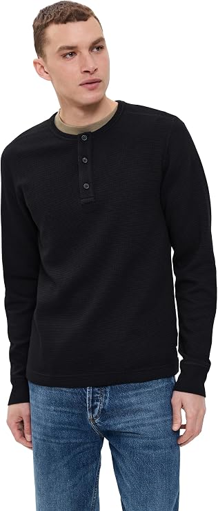 REIGNING CHAMP Men's Lightweight Waffle Standard Henley