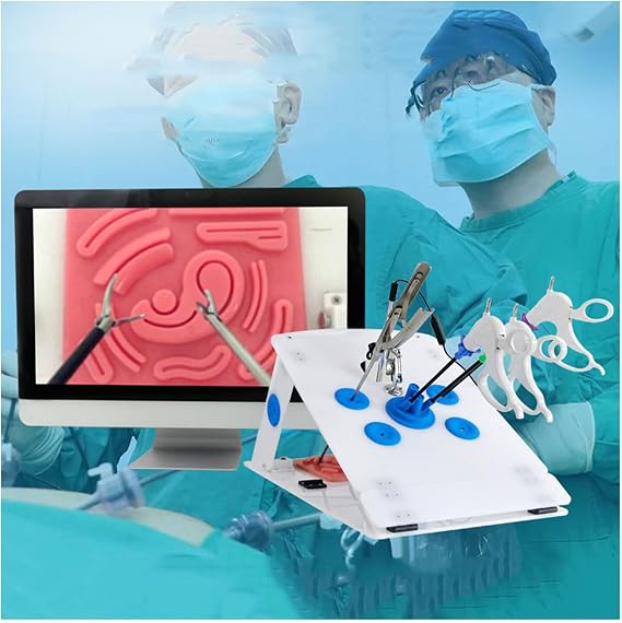 Trainer Training Practice Kit Laparoscopic Endo Training Box Kit Laparoscopy Trainer Practicing Students Virtual Simulator Instruments Set