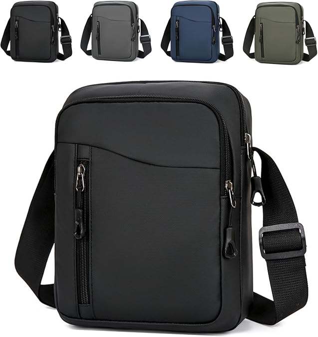 Men's Shoulder Bag Crossbody Bag Large Business Messenger Bag | Multi Pockets Casual Chest Sling Bag with Zipper and Adjustable Strap for Working Business Travel, Oxford&Polyester
