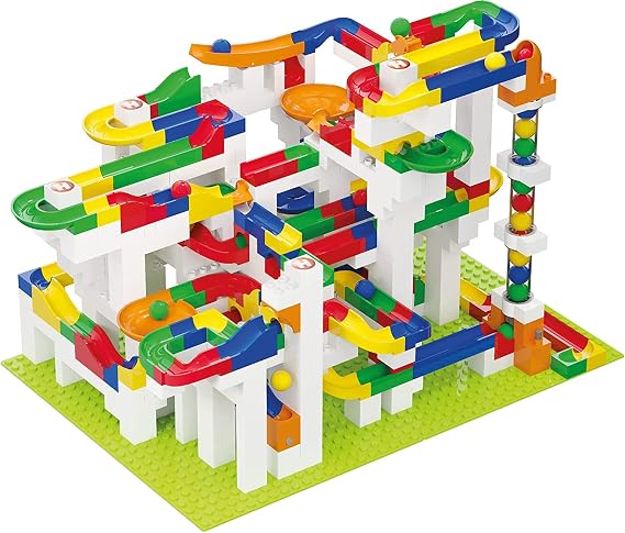 Hubelino Mega Marble Run 585-Piece Building Set, STEM Toys for 4 Years and Up, Compatible Marble Maze and Ball Run, Made in Germany